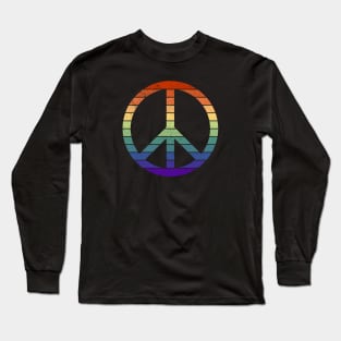 Distressed Gay Pride Peace Symbol Long Sleeve T-Shirt